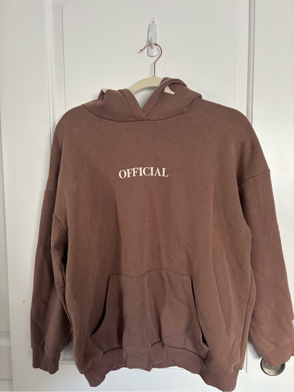 Boohoo Brown 'OFFICIAL' Pullover Hoodie
